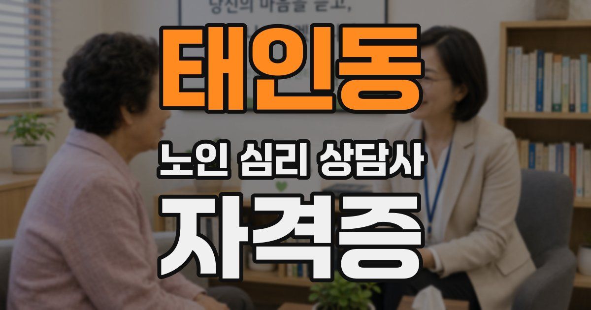 태인동 노인 심리 상담사 자격증