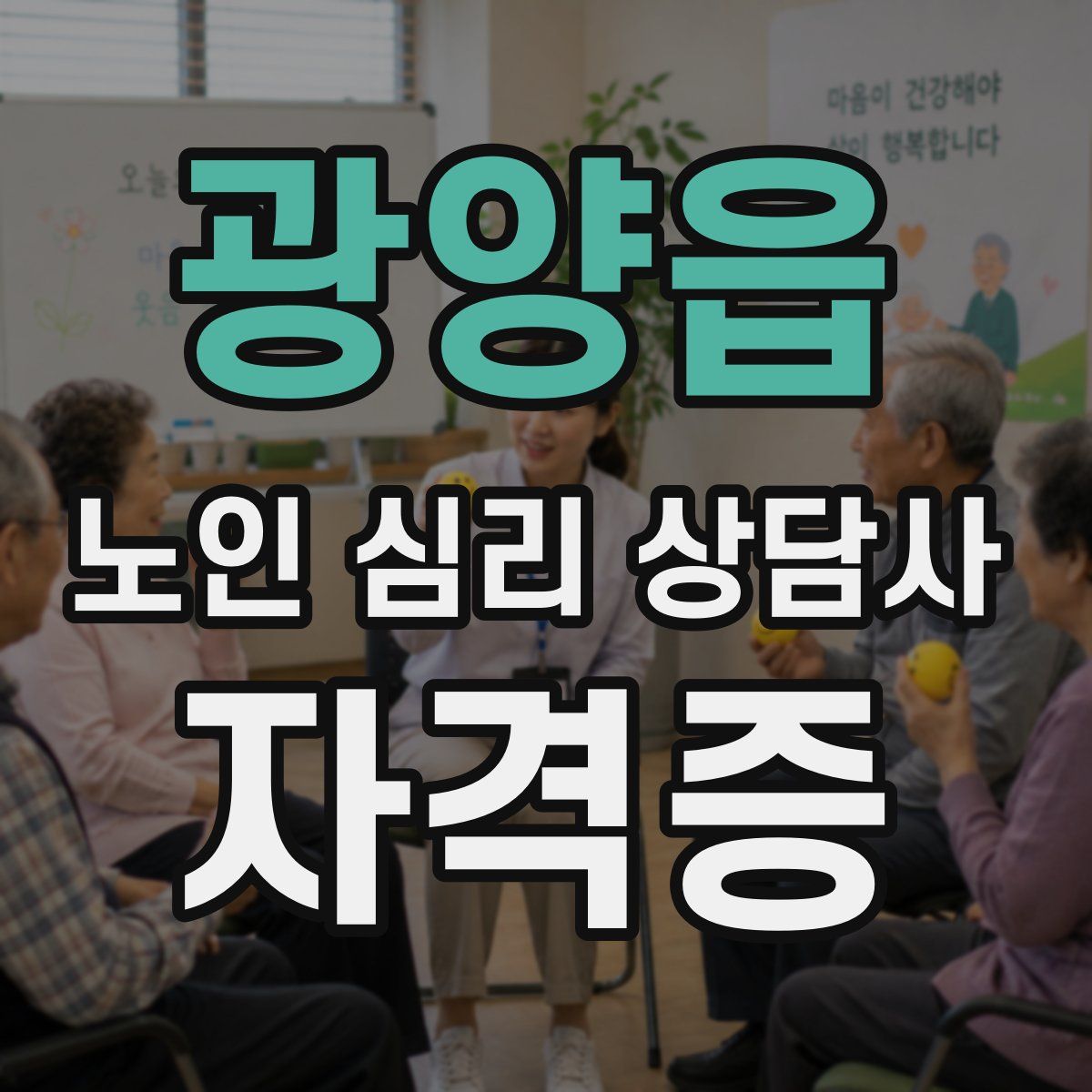 광양읍 노인 심리 상담사 자격증