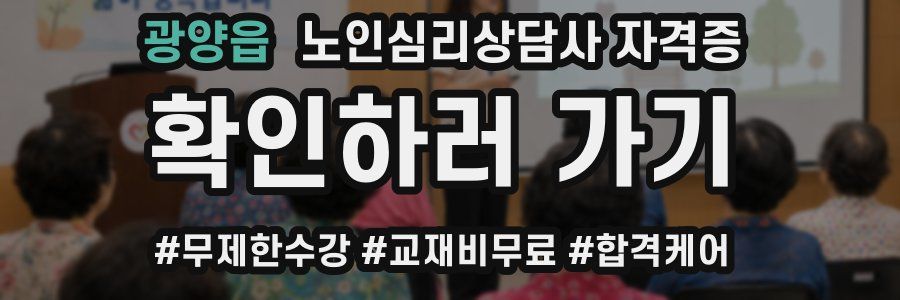 광양읍 노인 심리 상담사 자격증