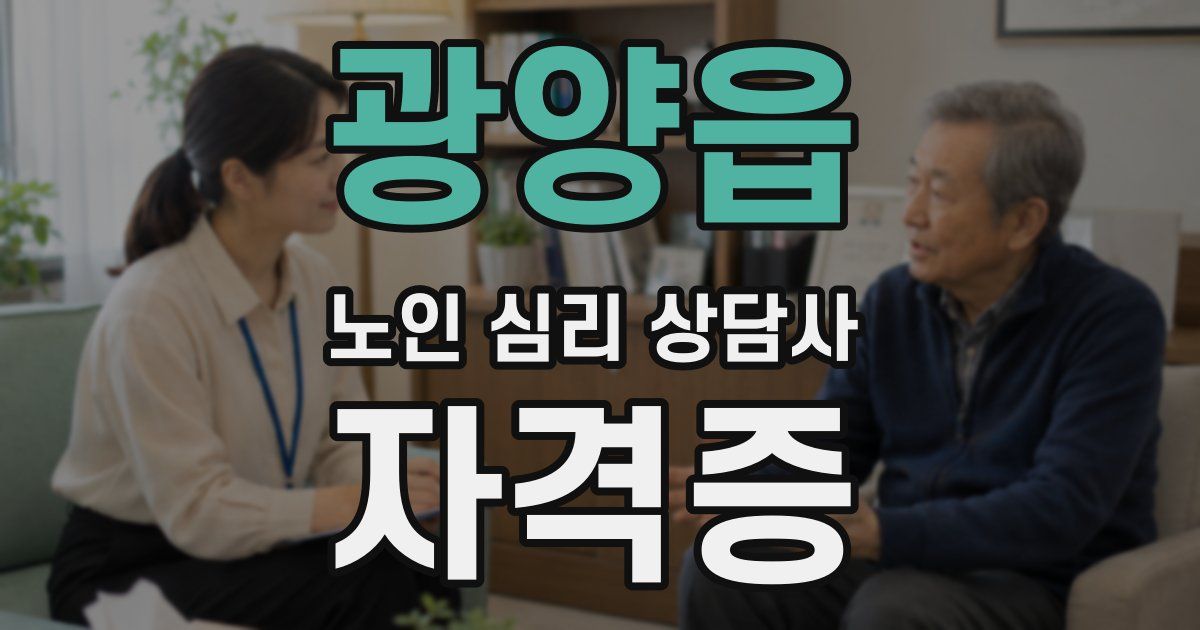 광양읍 노인 심리 상담사 자격증