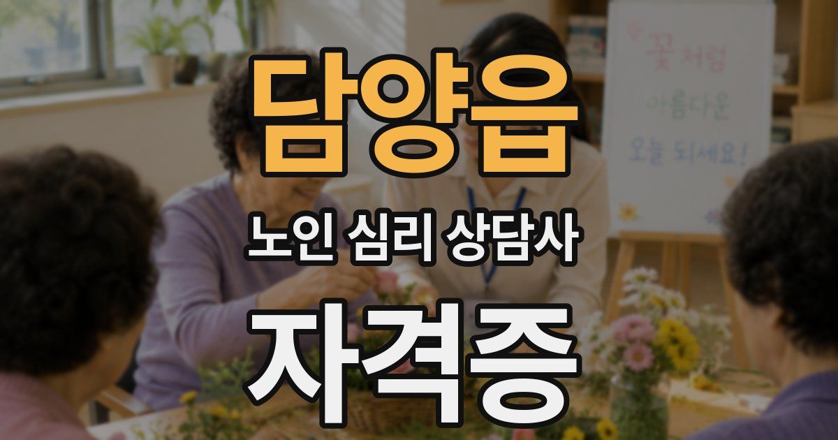 담양읍 노인 심리 상담사 자격증