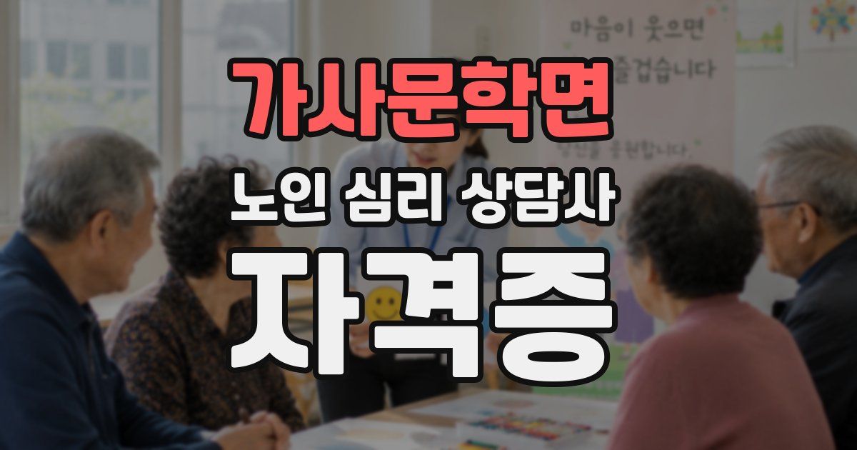 가사문학면 노인 심리 상담사 자격증
