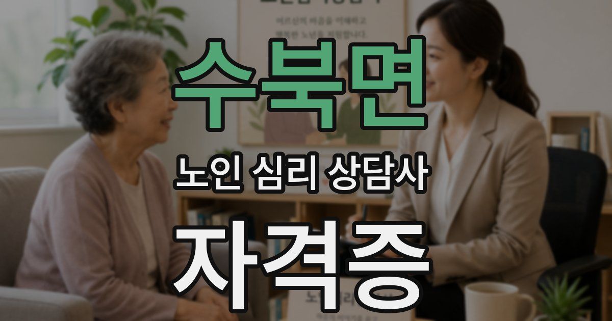 수북면 노인 심리 상담사 자격증