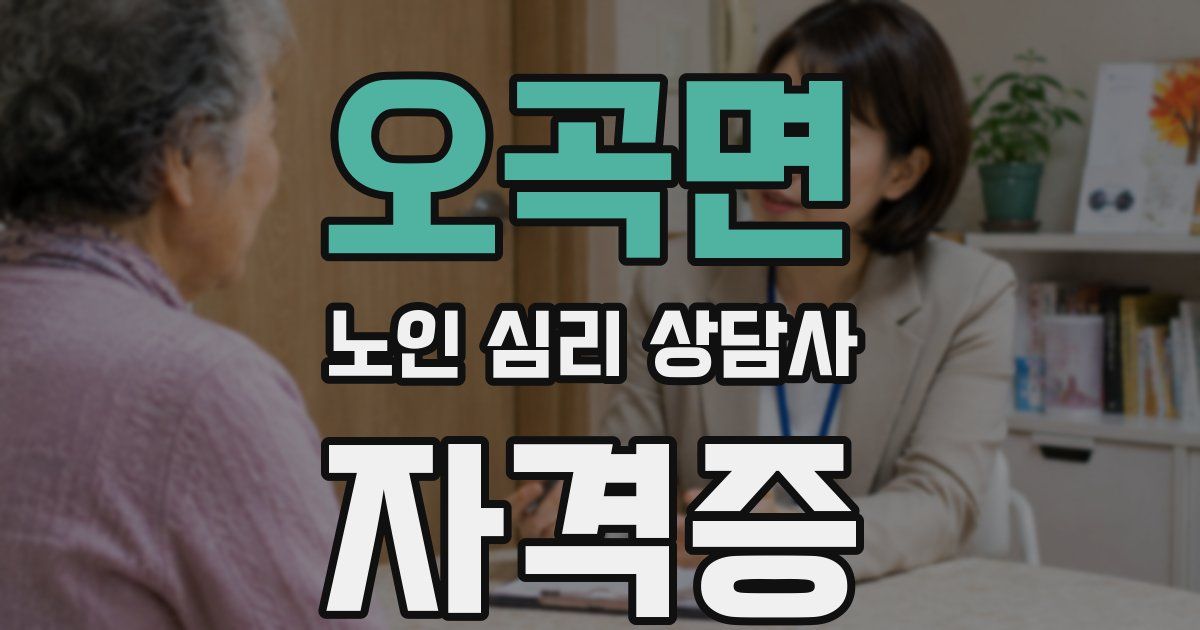 오곡면 노인 심리 상담사 자격증