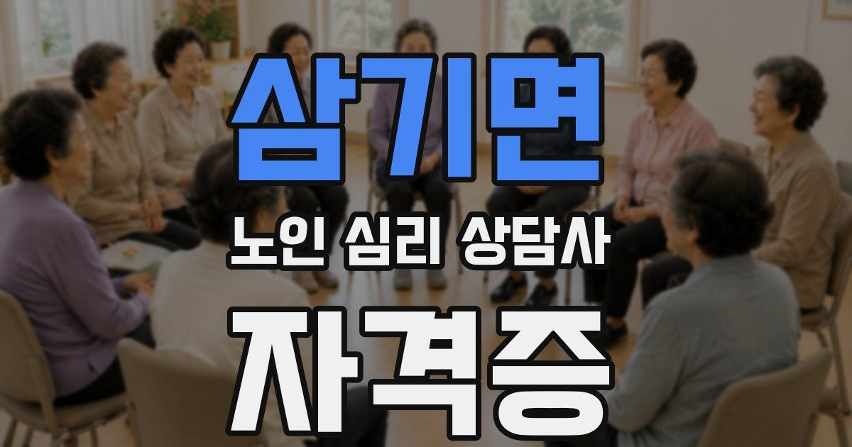 삼기면 노인 심리 상담사 자격증