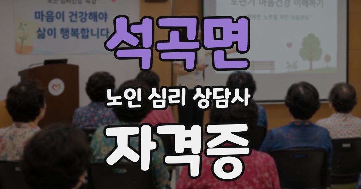 석곡면 노인 심리 상담사 자격증