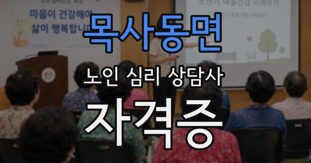 목사동면 노인 심리 상담사 자격증