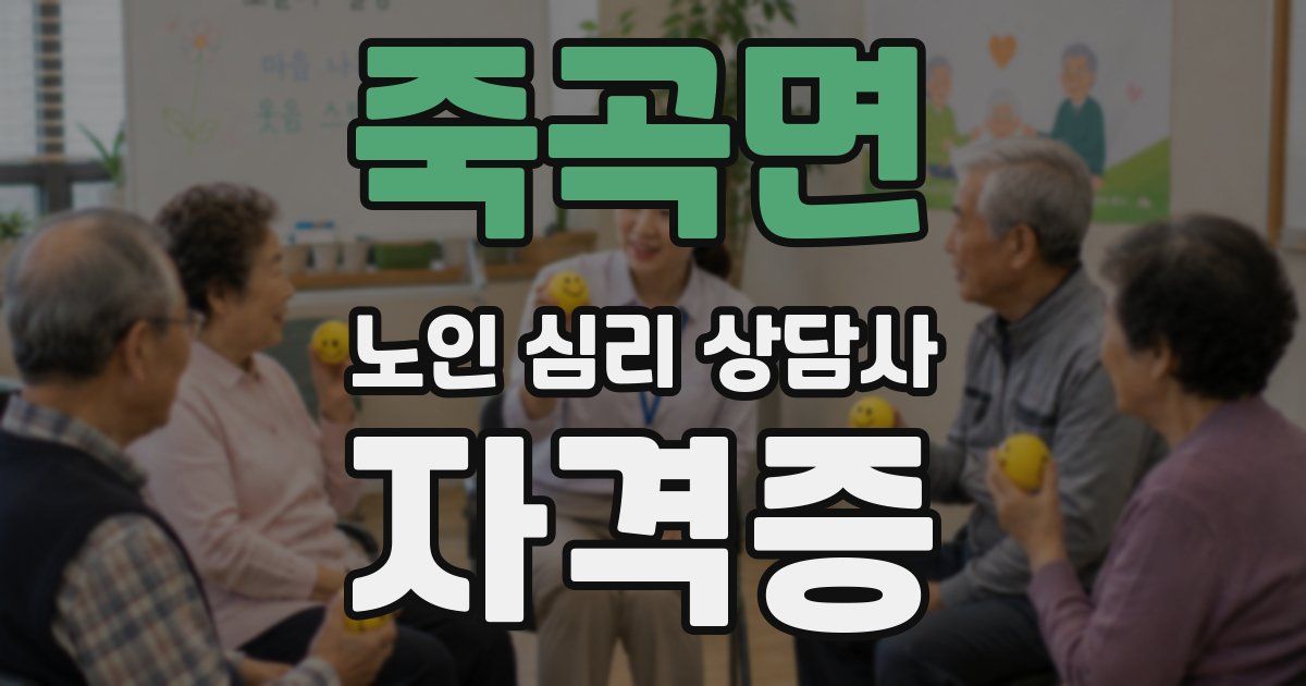 죽곡면 노인 심리 상담사 자격증