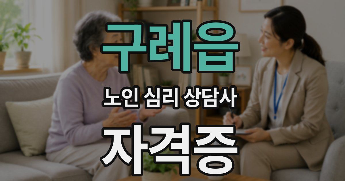 구례읍 노인 심리 상담사 자격증