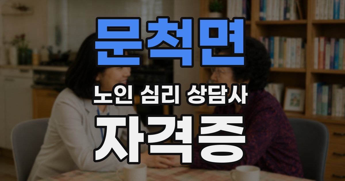 문척면 노인 심리 상담사 자격증
