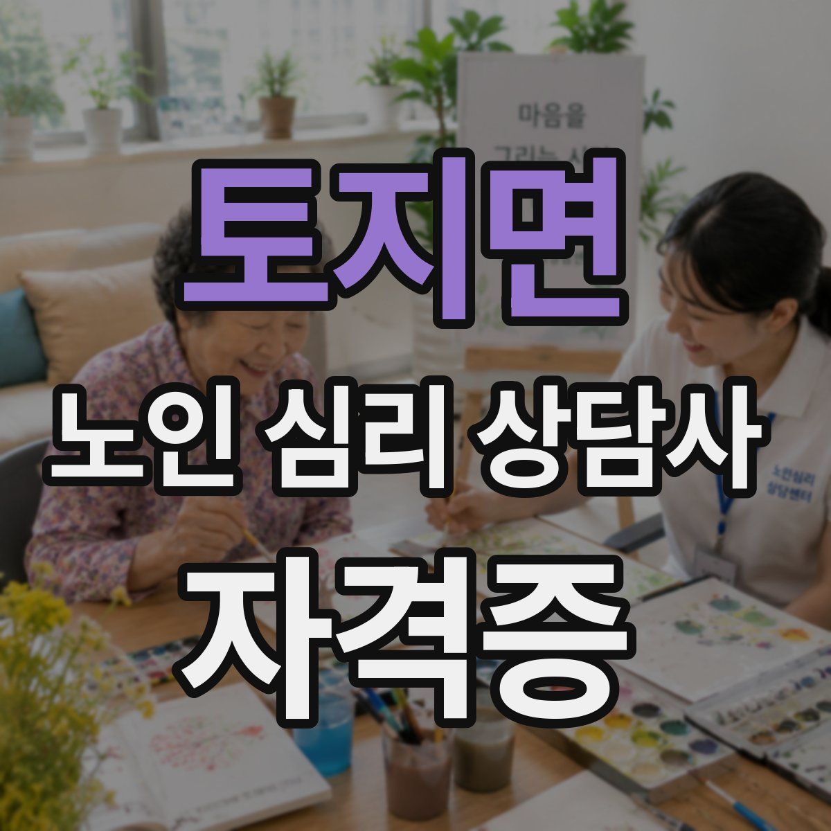 토지면 노인 심리 상담사 자격증