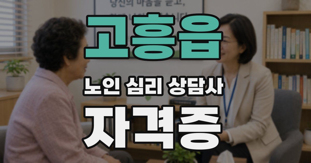 고흥읍 노인 심리 상담사 자격증