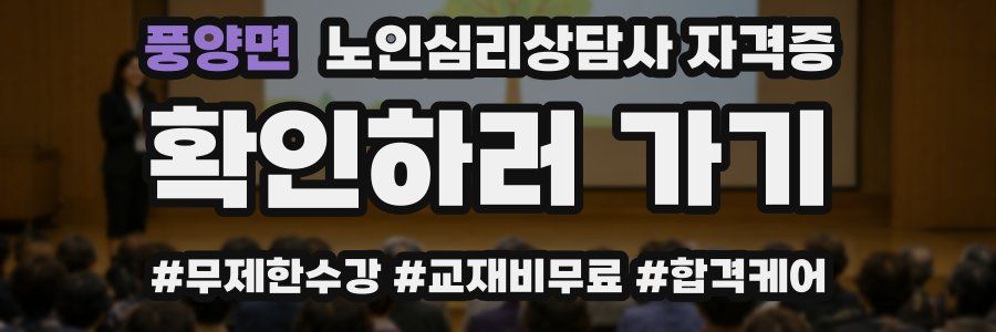 풍양면 노인 심리 상담사 자격증
