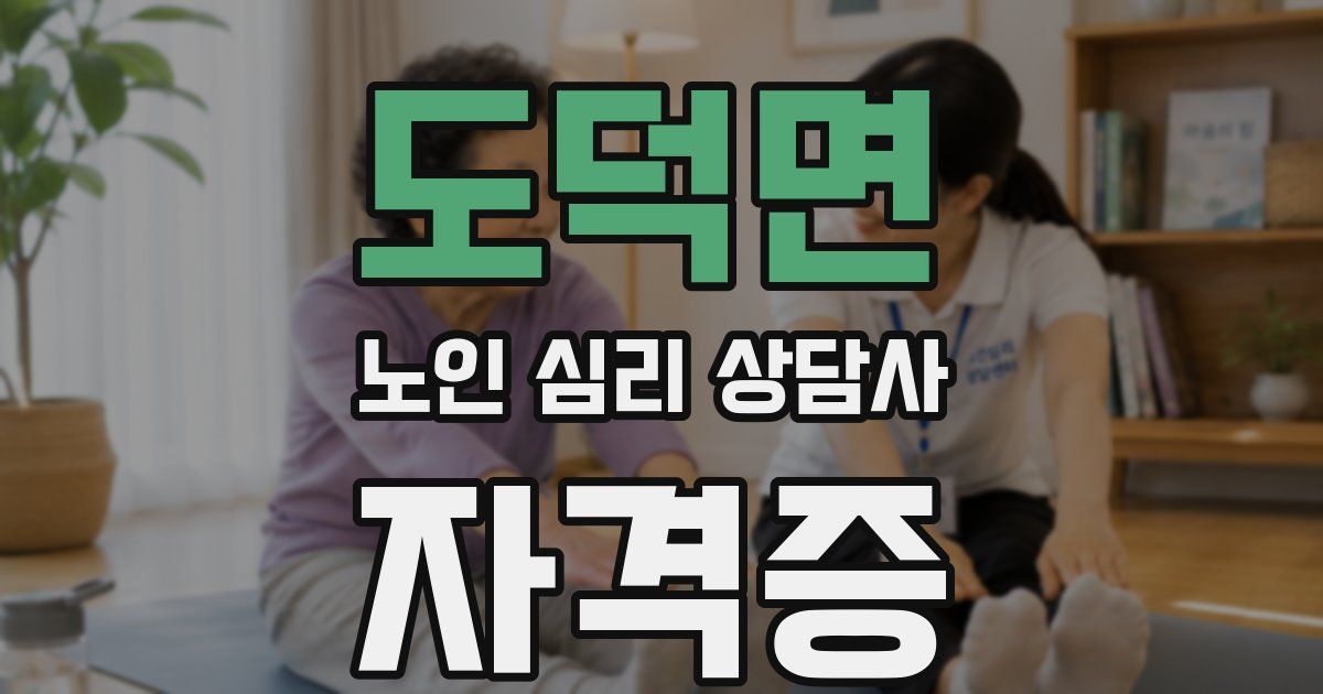 도덕면 노인 심리 상담사 자격증