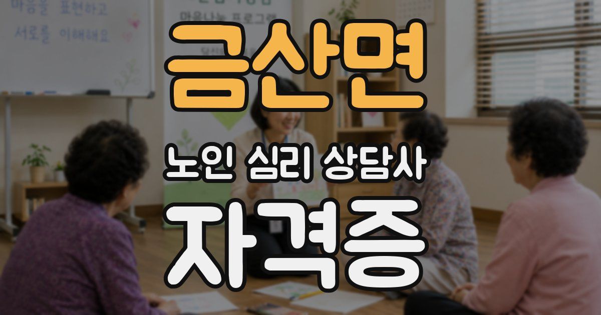 금산면 노인 심리 상담사 자격증
