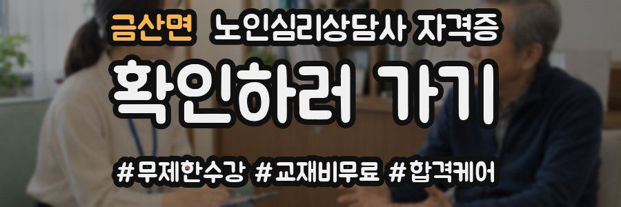 금산면 노인 심리 상담사 자격증