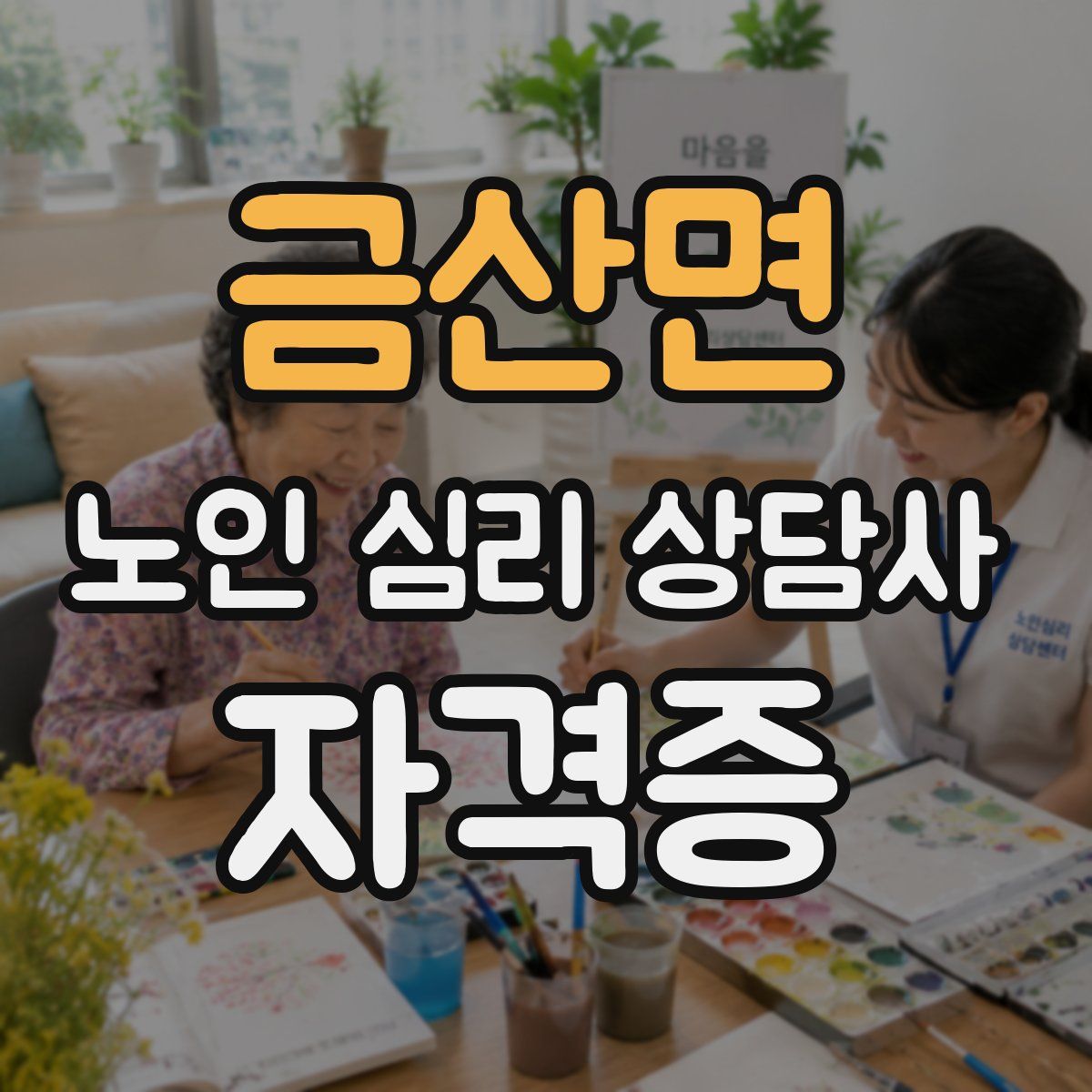 금산면 노인 심리 상담사 자격증