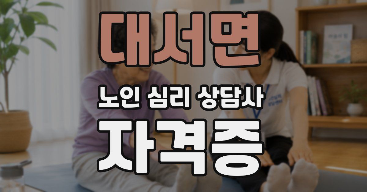 대서면 노인 심리 상담사 자격증