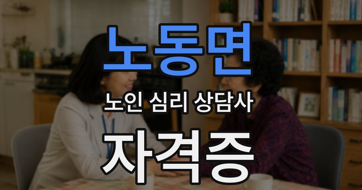 노동면 노인 심리 상담사 자격증