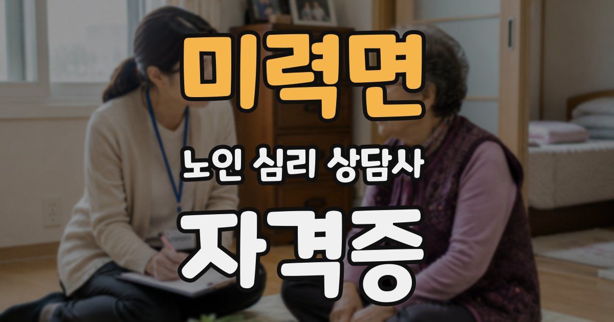 미력면 노인 심리 상담사 자격증