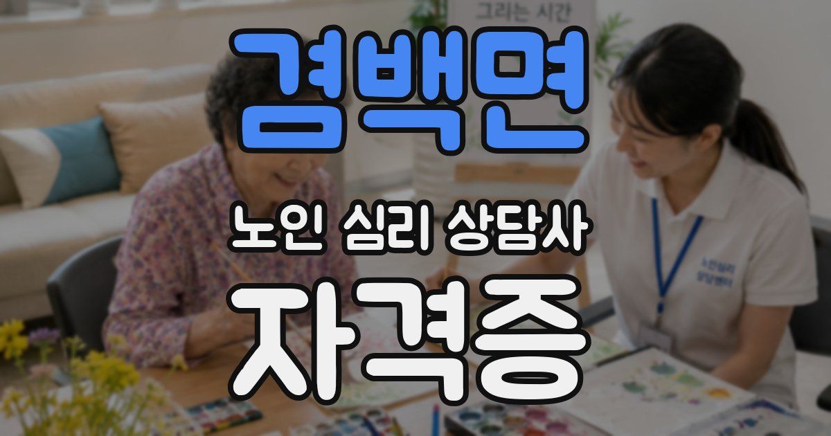 겸백면 노인 심리 상담사 자격증