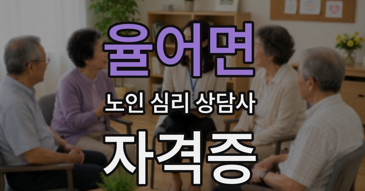 율어면 노인 심리 상담사 자격증