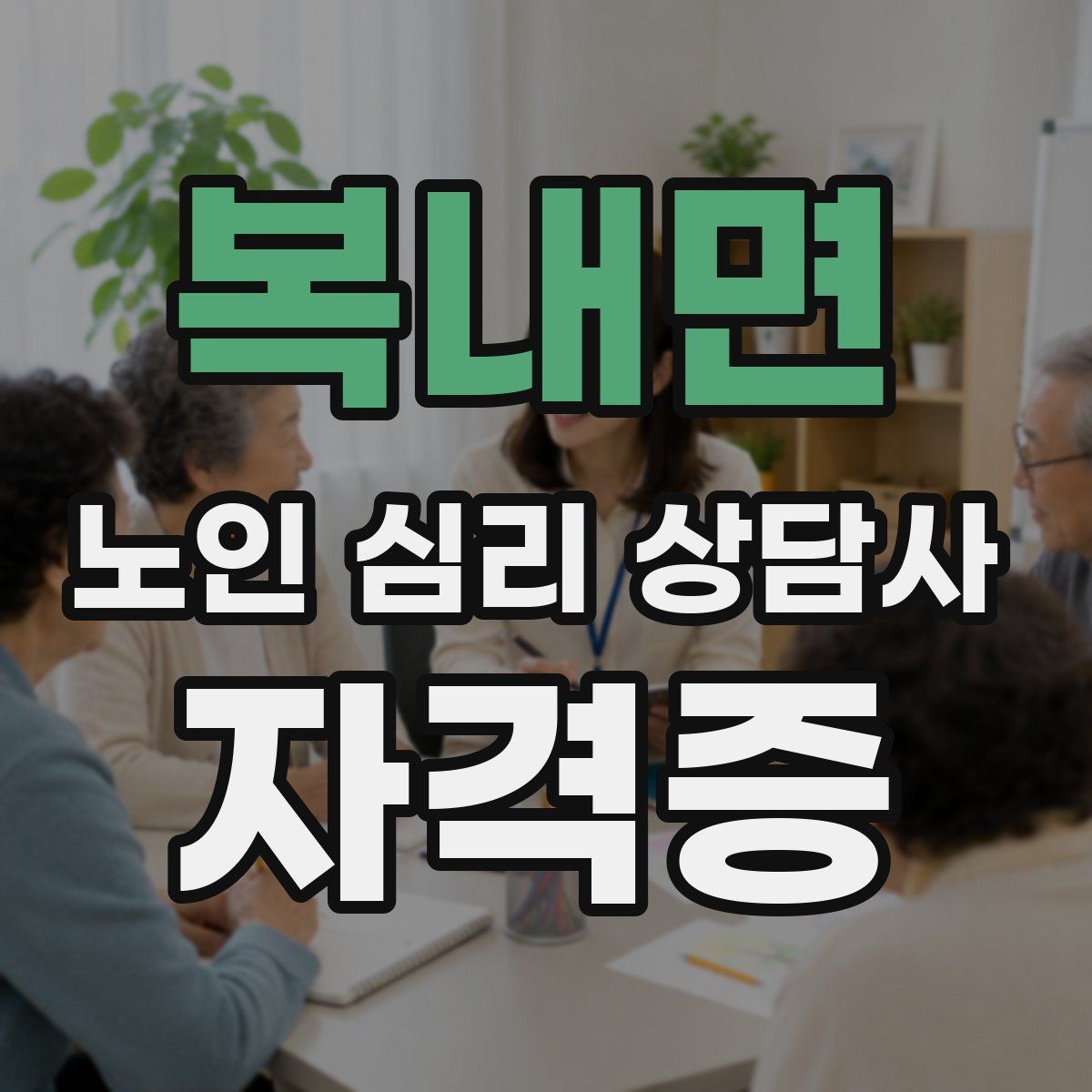 복내면 노인 심리 상담사 자격증