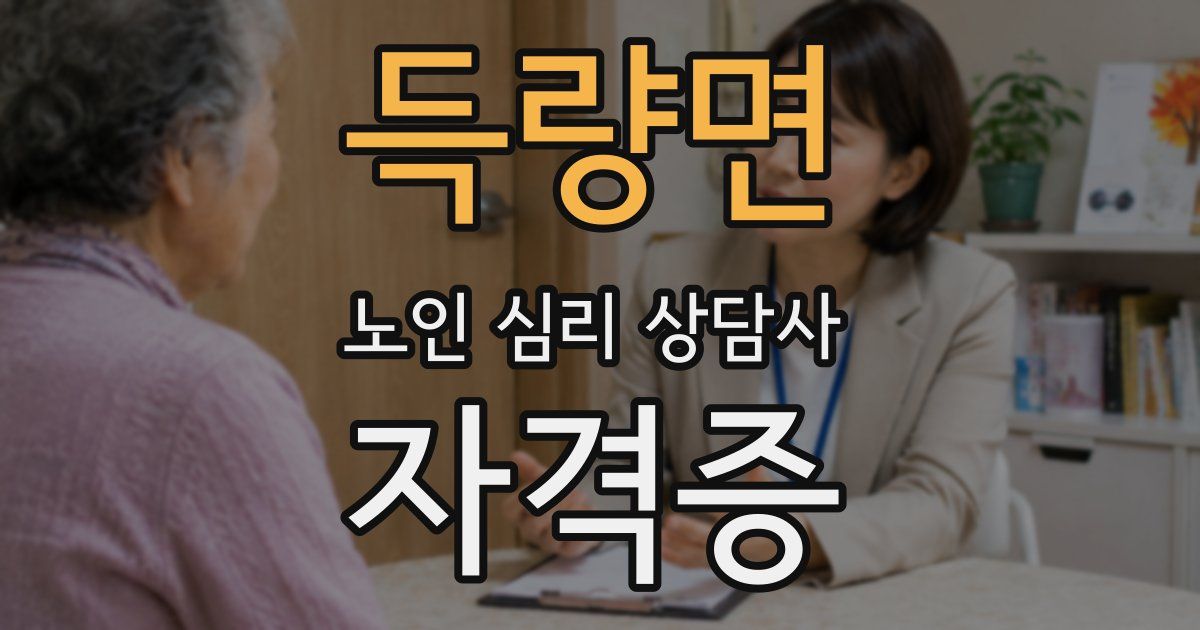 득량면 노인 심리 상담사 자격증