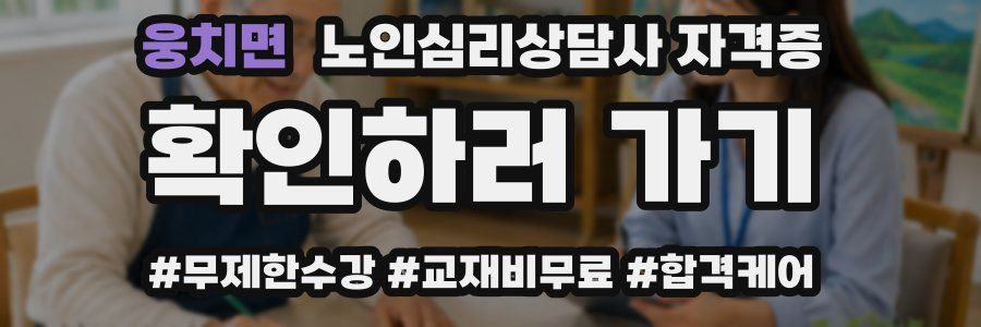 웅치면 노인 심리 상담사 자격증