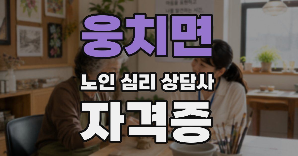 웅치면 노인 심리 상담사 자격증