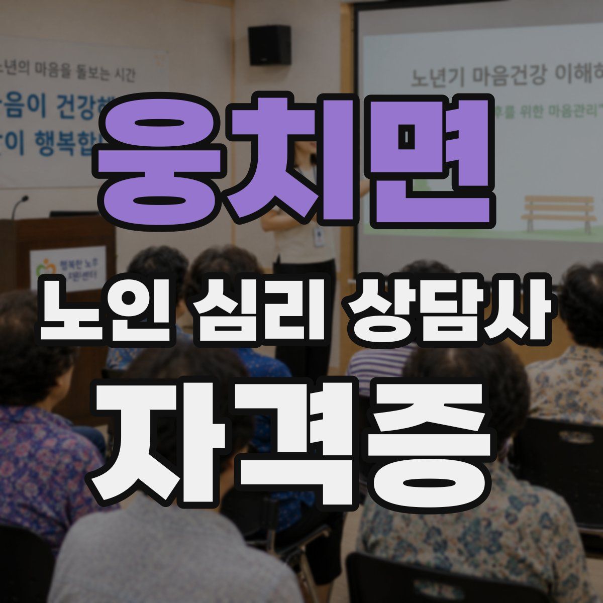 웅치면 노인 심리 상담사 자격증