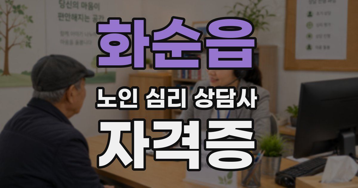 화순읍 노인 심리 상담사 자격증
