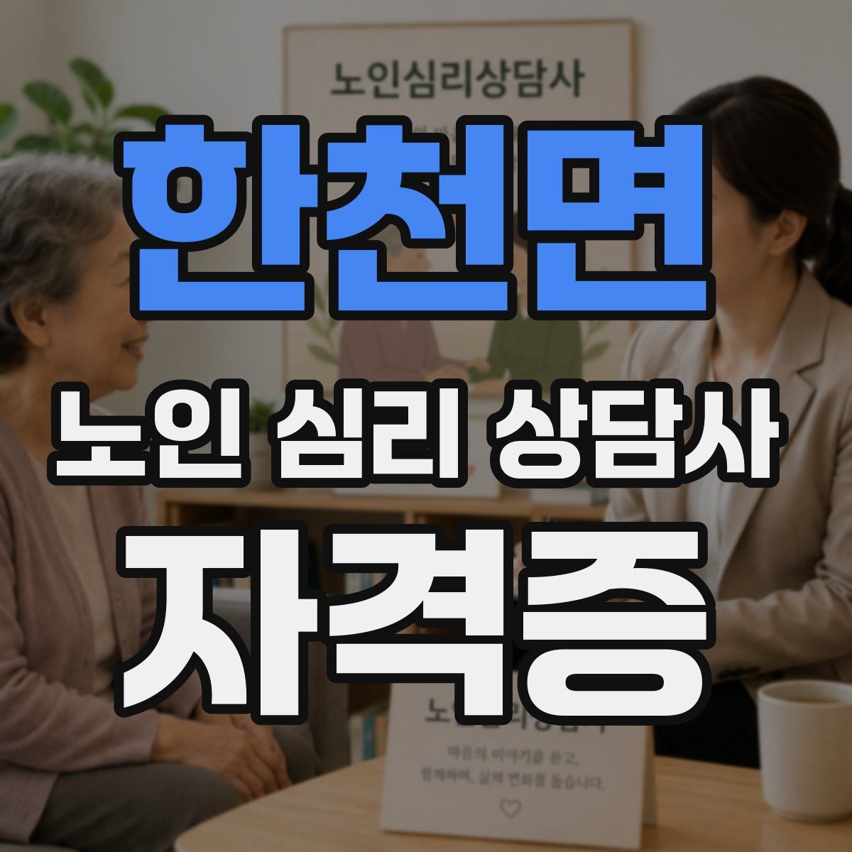 한천면 노인 심리 상담사 자격증