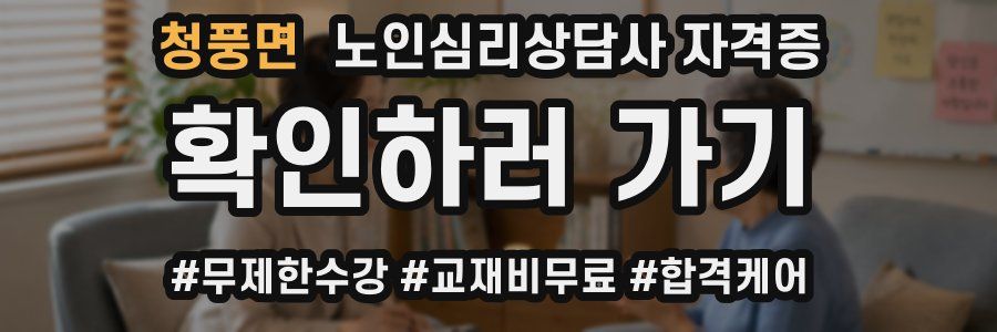 청풍면 노인 심리 상담사 자격증