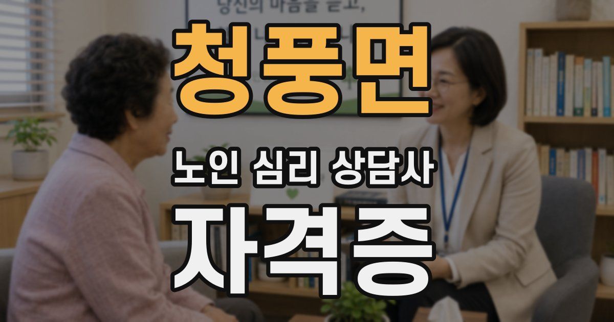 청풍면 노인 심리 상담사 자격증