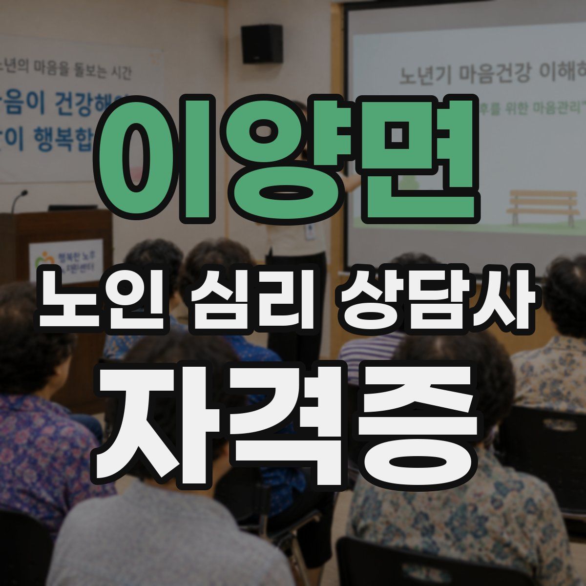 이양면 노인 심리 상담사 자격증