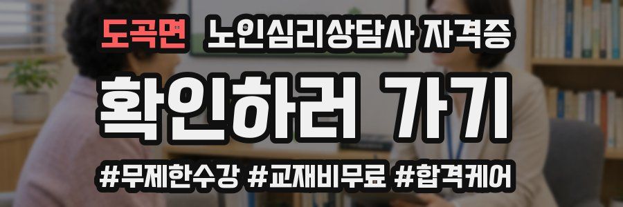 도곡면 노인 심리 상담사 자격증