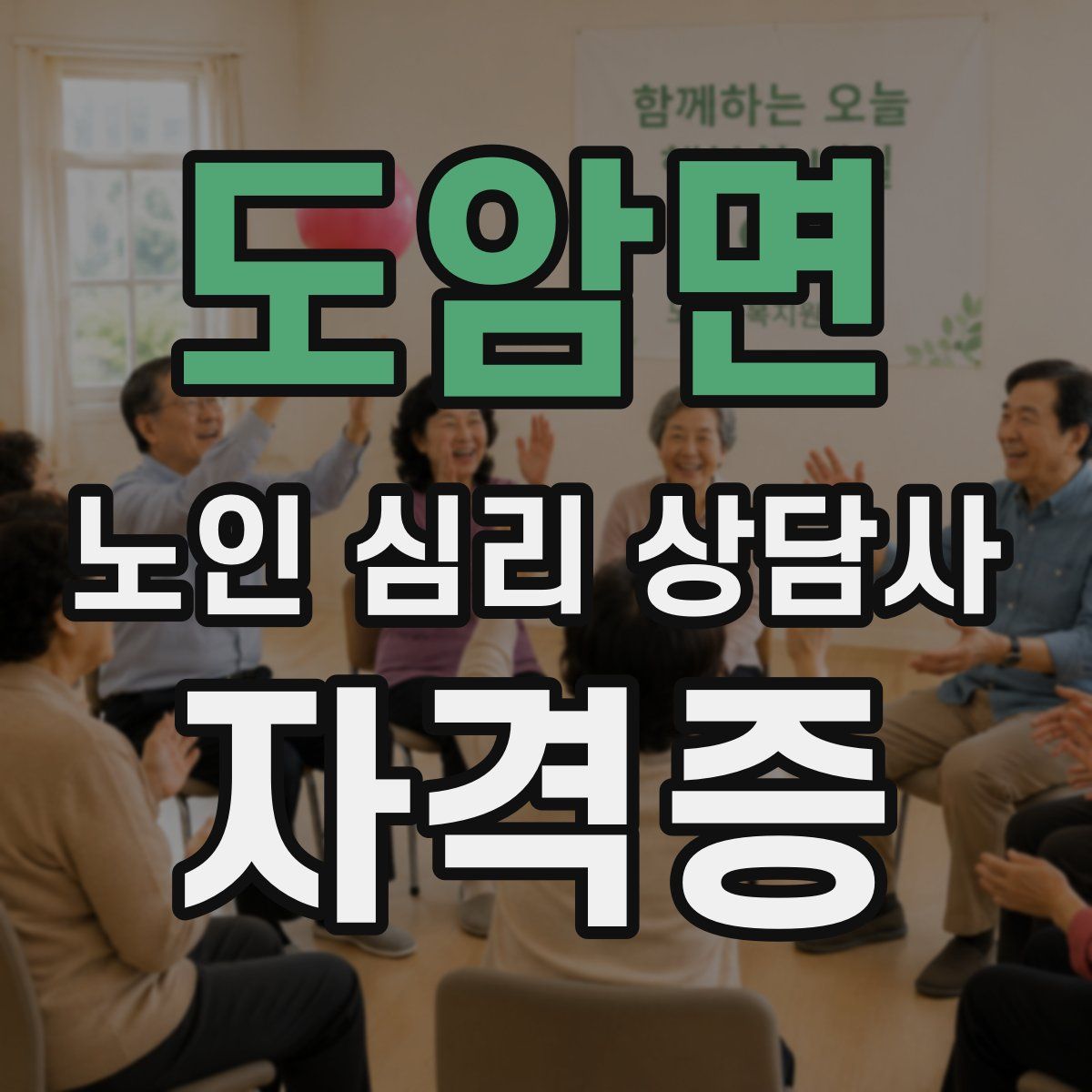 도암면 노인 심리 상담사 자격증