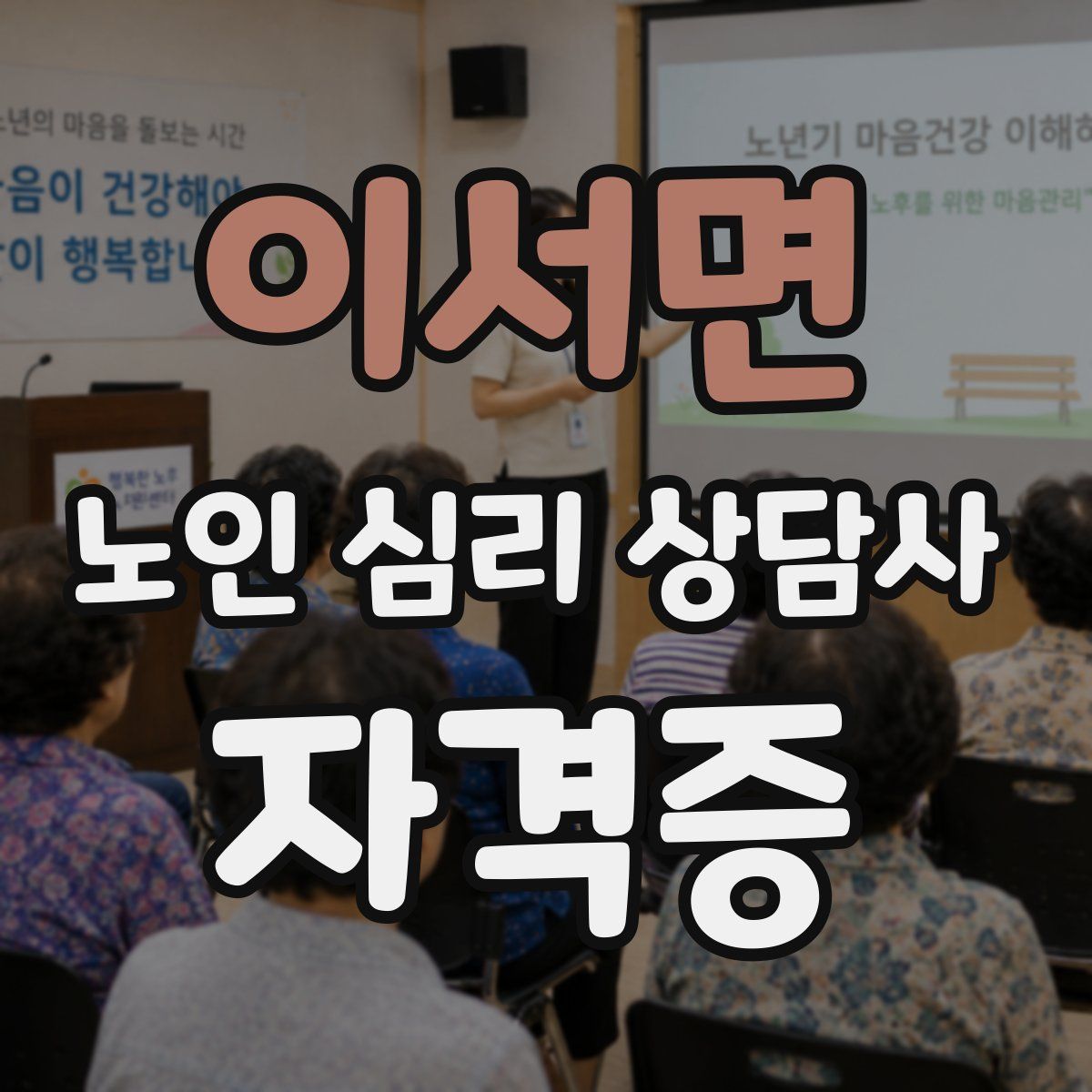 이서면 노인 심리 상담사 자격증