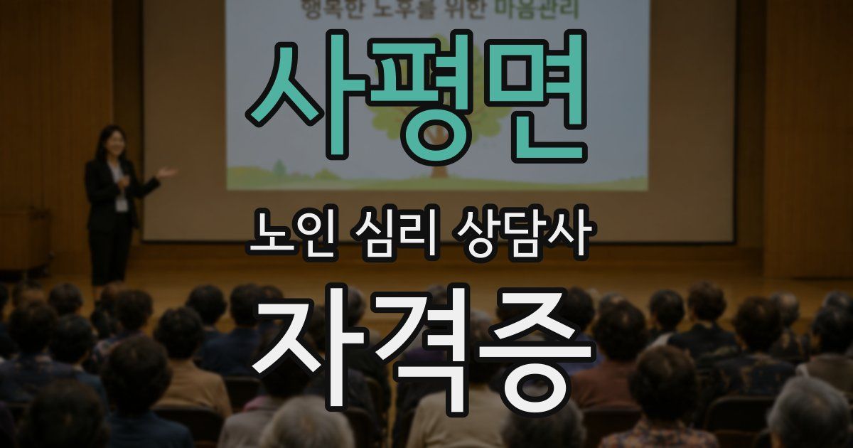 사평면 노인 심리 상담사 자격증