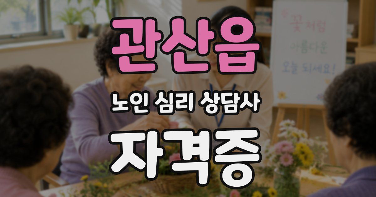 관산읍 노인 심리 상담사 자격증