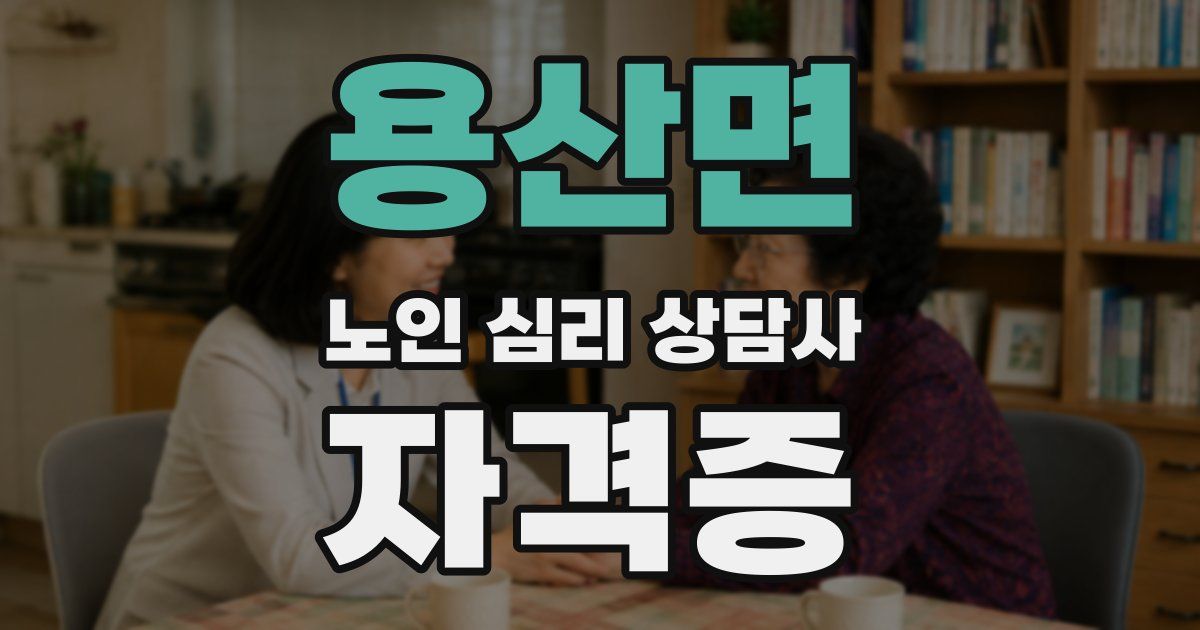용산면 노인 심리 상담사 자격증