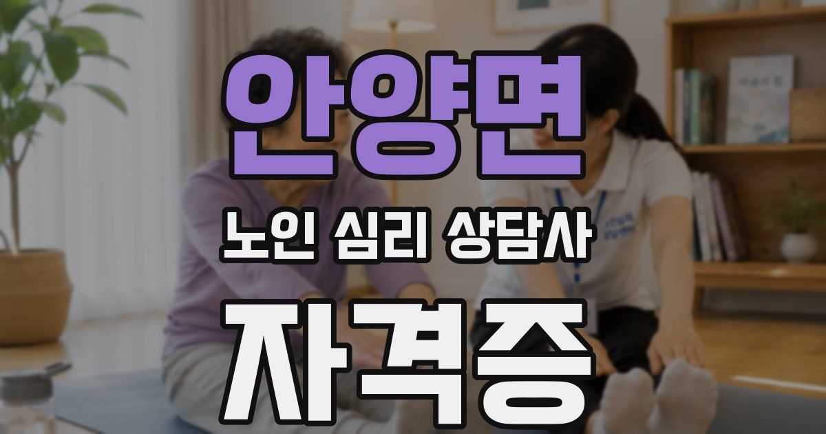 안양면 노인 심리 상담사 자격증