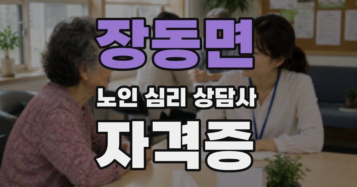 장동면 노인 심리 상담사 자격증
