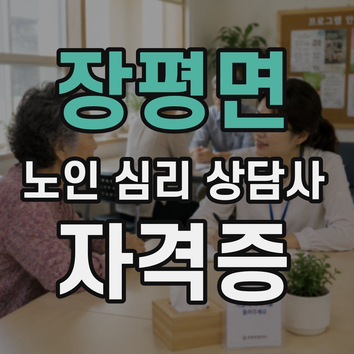 장평면 노인 심리 상담사 자격증