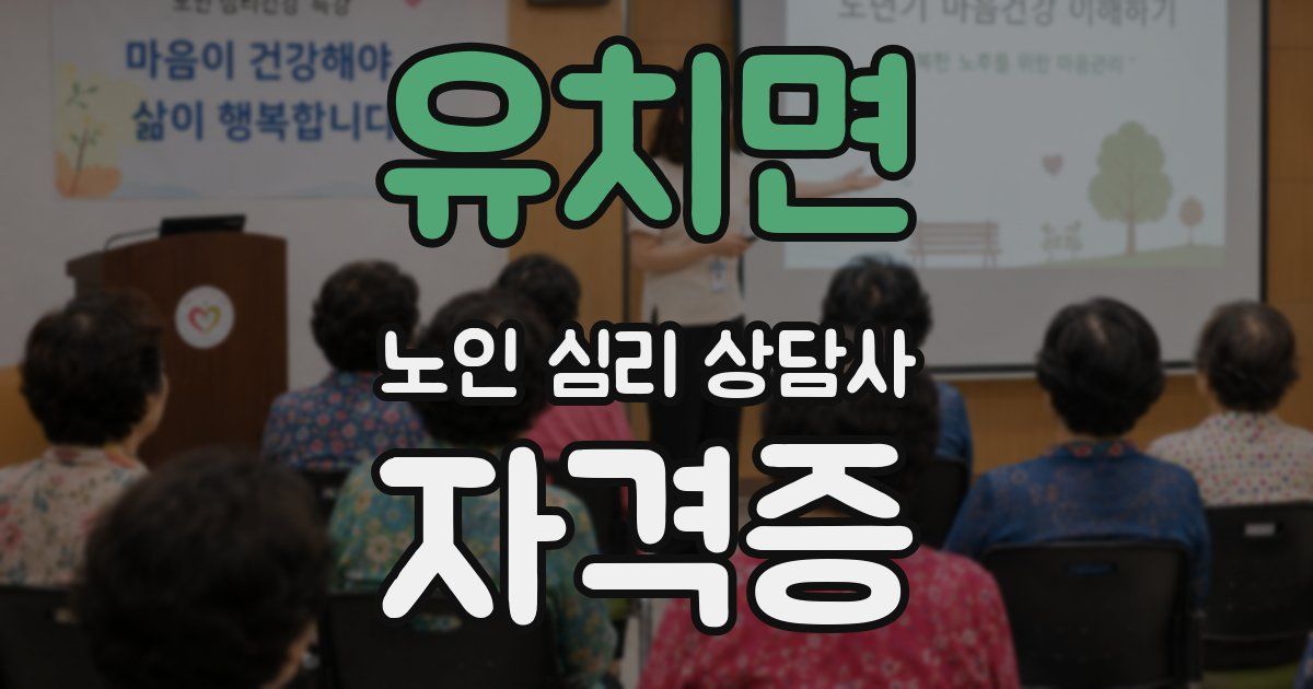 유치면 노인 심리 상담사 자격증