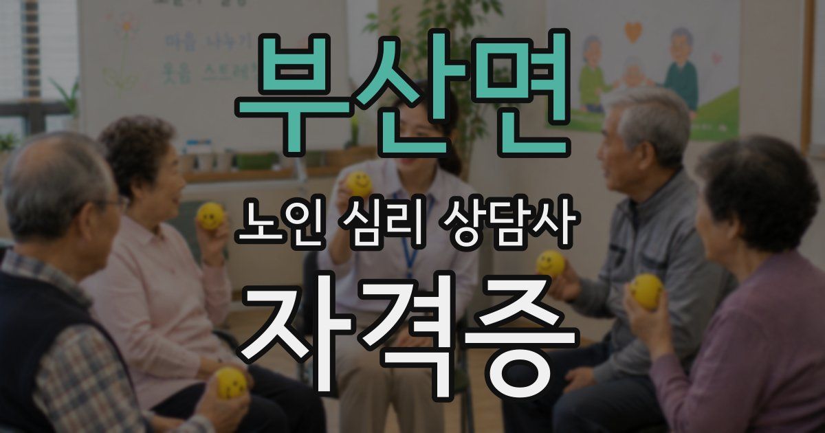 부산면 노인 심리 상담사 자격증