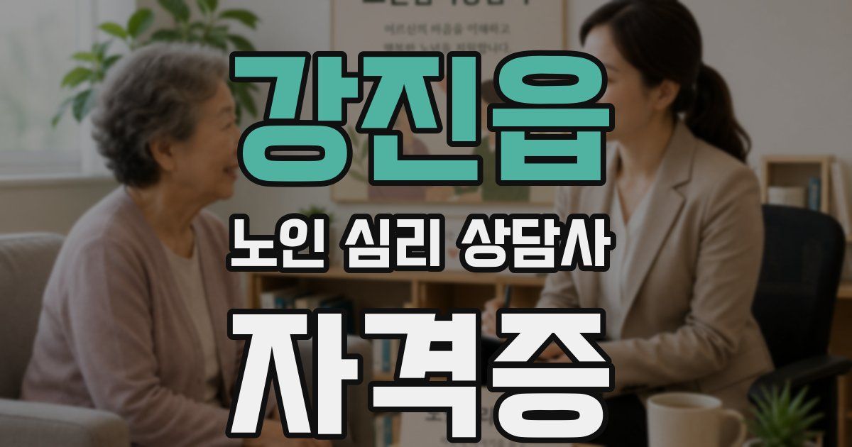 강진읍 노인 심리 상담사 자격증