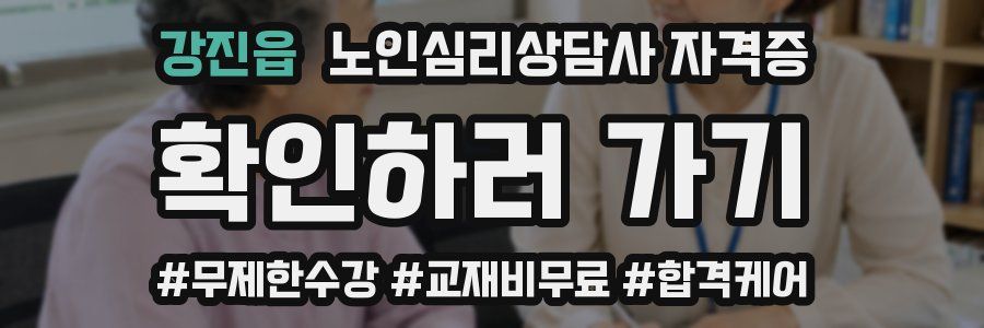 강진읍 노인 심리 상담사 자격증