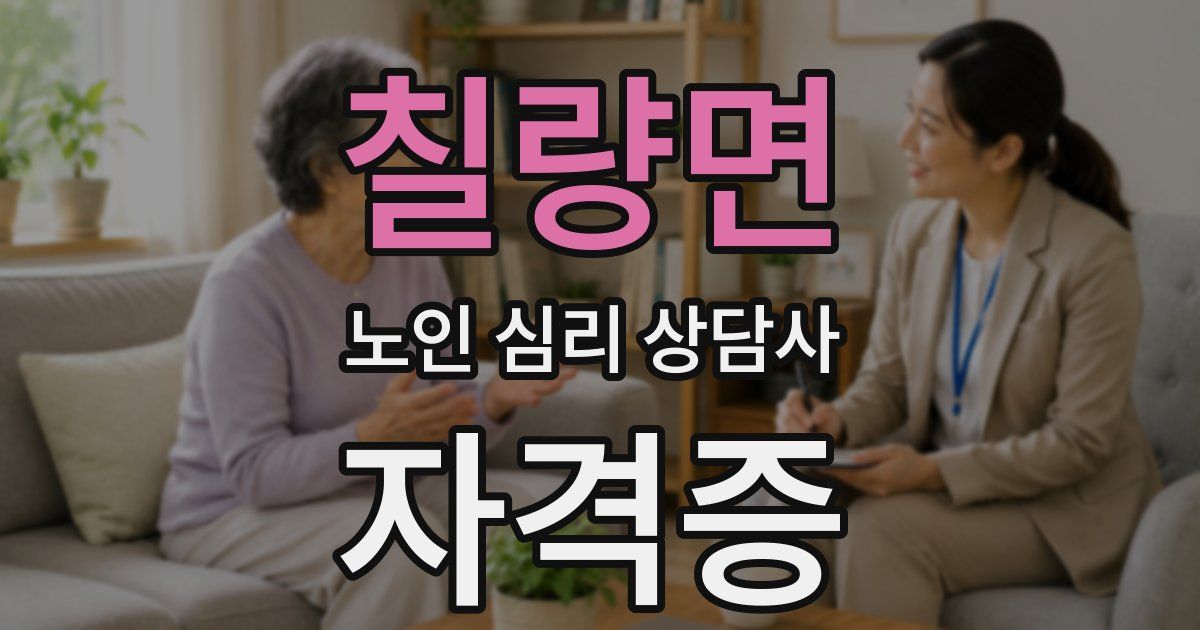칠량면 노인 심리 상담사 자격증